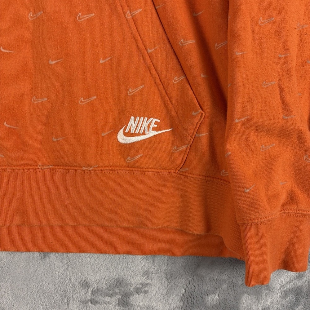 Nike Hoodie Sweatshirt Mens XL Orange Nike Swoosh All Over Print DC2767-837 - Picture 2 of 9